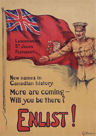 Poster used in World War 1 to encourage enlistment to the Canadian Expediotnary Force